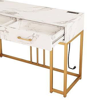 エレガントな、白いコンソールテーブル Amazon｜エレガントなコンソールテーブル USBポート付き